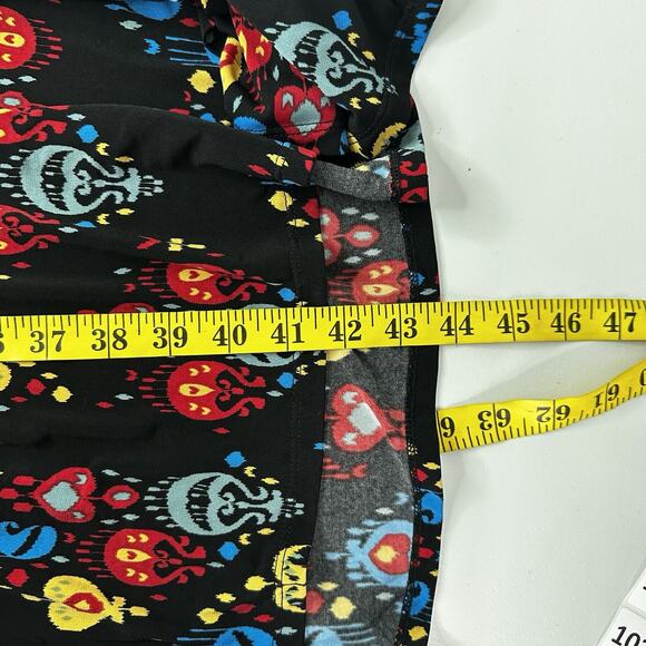 Lularoe Maxi Skirt Womens XS Black Slinky Stretch Multicolor Art Printed - Picture 9 of 11